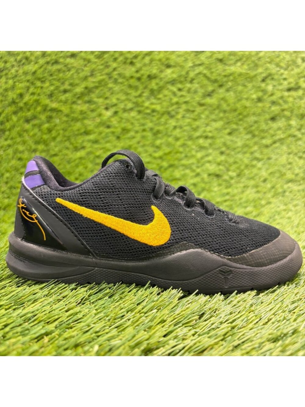 Nike Kobe 8 Protro Lakers Away Boys Size 11C Black Basketball Shoes Sneakers